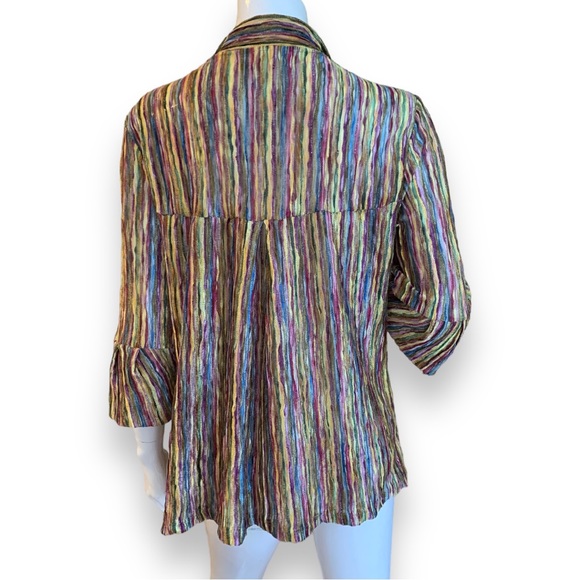 MAXIMA UNSTRUCTURED MULTI COLOR METALLIC STRIPED JACKET. WOMEN’S SIZEMEDIUM - Picture 2 of 8